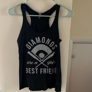 Diamonds Are A Girl’s Best Friend Tank - Perfect for Baseball Season ⚾️💖